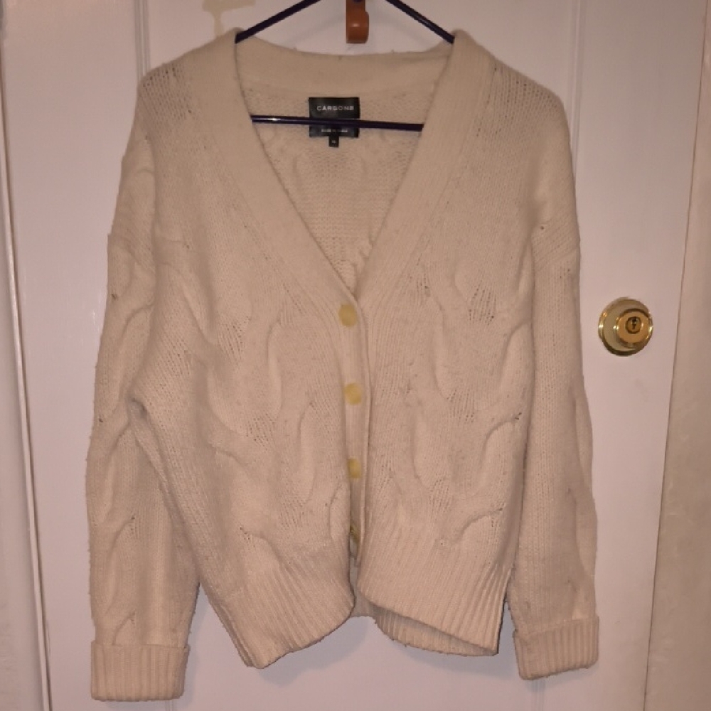 Carbon38 | Ivory Cable Knit Cardigan